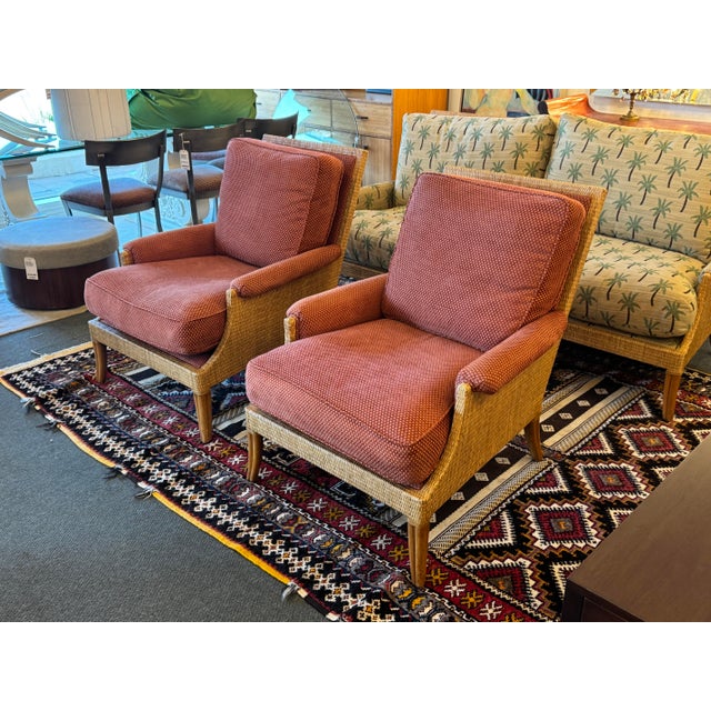 Contemporary Orlando Diaz-Azcuy Collection for McGuire-Baker Furniture Lounge Chairs, Pair For Sale - Image 3 of 12