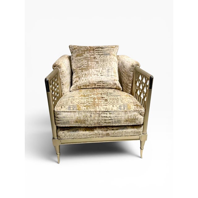 Tan Caracole Lattice Entertain You Chair For Sale - Image 8 of 13