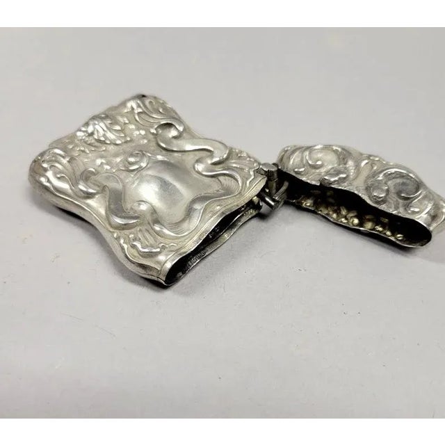 Sterling Silver Art Nouveau Match Safe Vesta With Lizards For Sale - Image 4 of 5