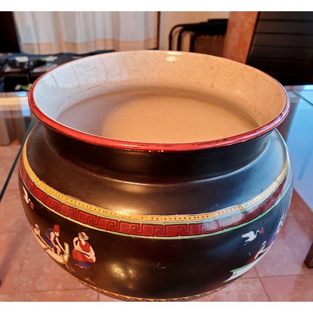 Figurative 1875-1912 John Tams & Son Ltd Round Bowl Vase Pottery For Sale - Image 3 of 10