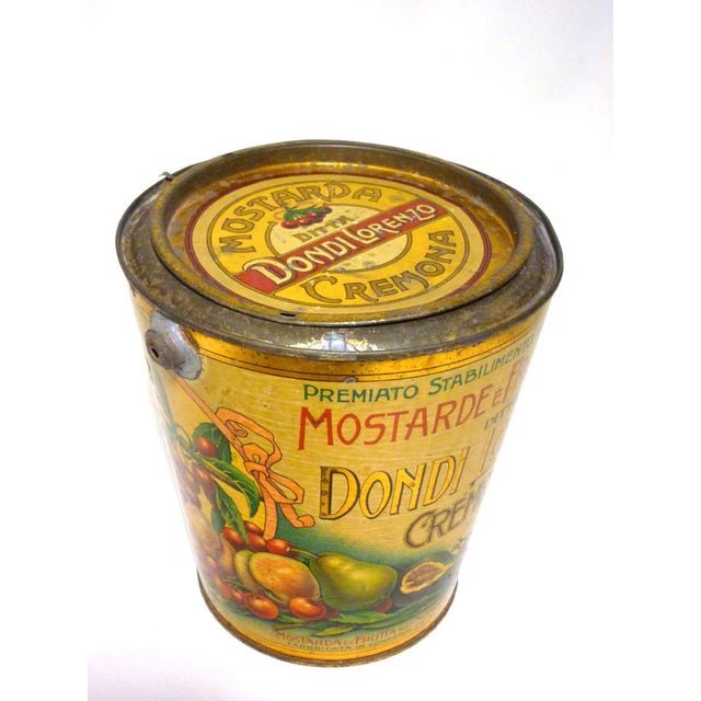 Italian Tin Mustard Box by Dondi Lorenzo, 1930s For Sale - Image 3 of 13