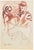 Mino Maccari, The Embarrassed One, 1940s, Watercolor For Sale - Image 3 of 3