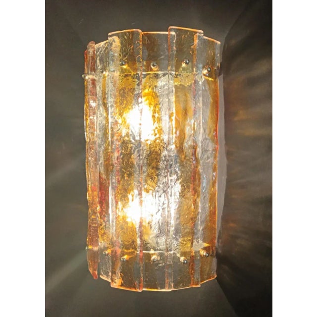 1960s 1960s Amber Planks Sconces by Mazzega, a Pair For Sale - Image 5 of 9