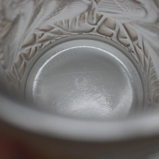 White 1920s Rene Lalique Glass 'Coqs Et Plumes' Vase For Sale - Image 8 of 13