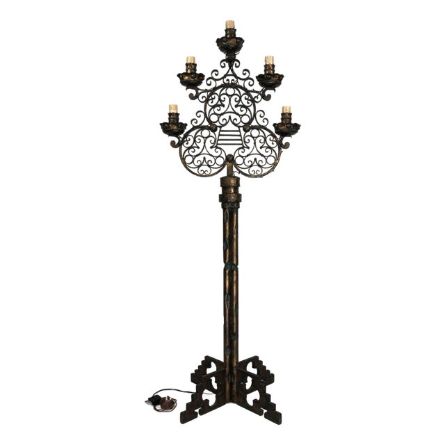 Brutalist Italian Floor Lamp from Longobard, Italy, 1970s For Sale