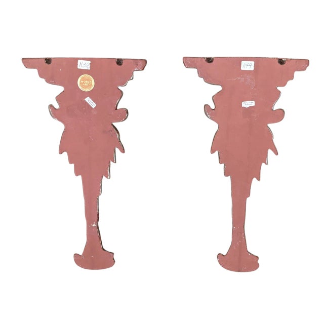 Vintage Silver and Gold Leafed Plaster Pineapple Decorative Wall Brackets- A Pair For Sale - Image 15 of 16