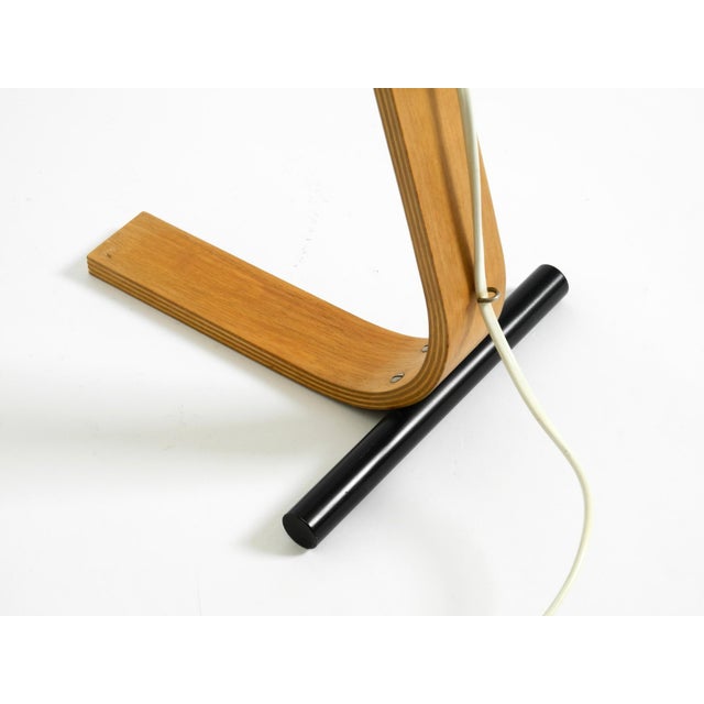 Vintage Space Age Plywood Table Lamp with Plastic Shade from Temde Leuchten, 1960s For Sale - Image 16 of 18