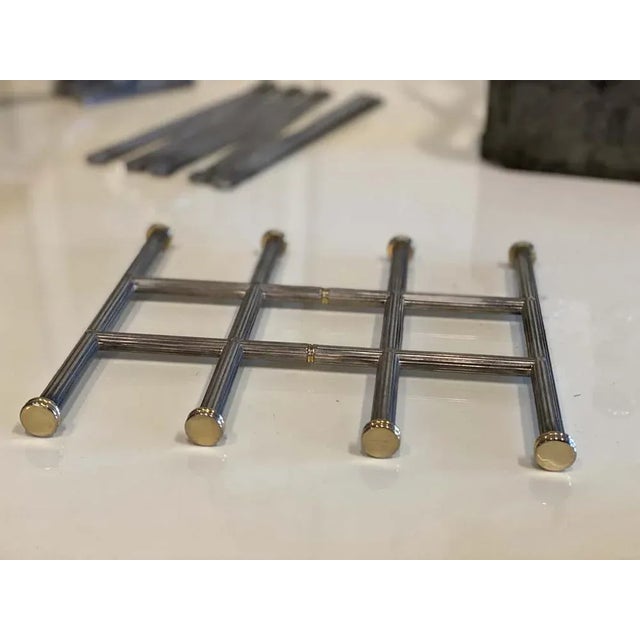 Mid-Century Modern Chromed Coaster in Hollywood Regency Style For Sale - Image 3 of 10