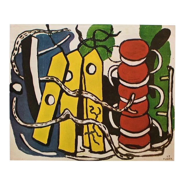 1950 After Fernand Léger "The Yellow Labels" First German Edition Period Offset Lithograph For Sale