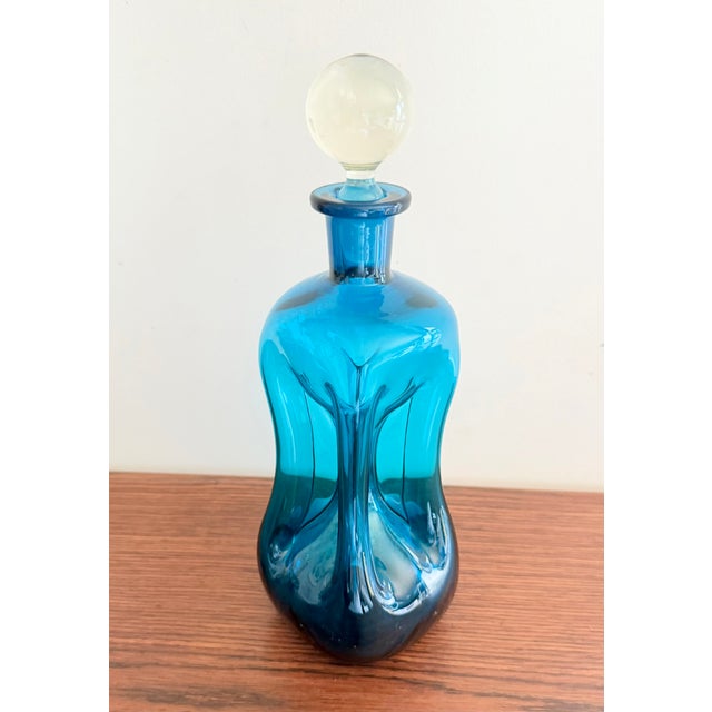 Blue Liquor Decanter by Michael Bang for Holmegaard, 1970s For Sale - Image 8 of 8