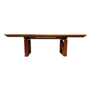 Geometric Dining Table in Oak and Cherrywood by Luca Scacchetti, 1970s For Sale