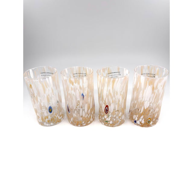Hand Blown Alessandro Coppola Murano Art Glass Tumblers Handcrafted in Italy - Set of 4 For Sale - Image 10 of 11