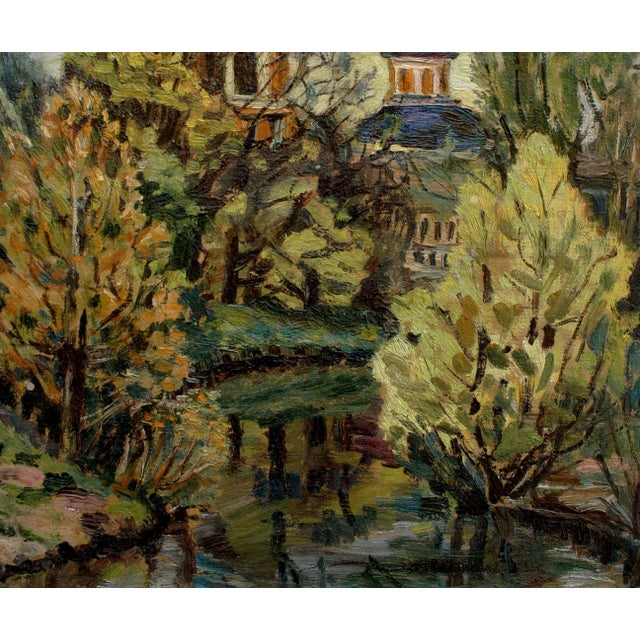 American 1990s Cathedral of the Pacific Landscape, II Impressionist Style Oil Painting For Sale - Image 3 of 5