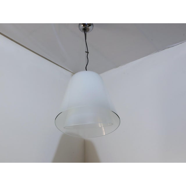 Murano Glass Giglio Double Dome Pendant Lamp by Lamperti, 1970s For Sale - Image 3 of 11