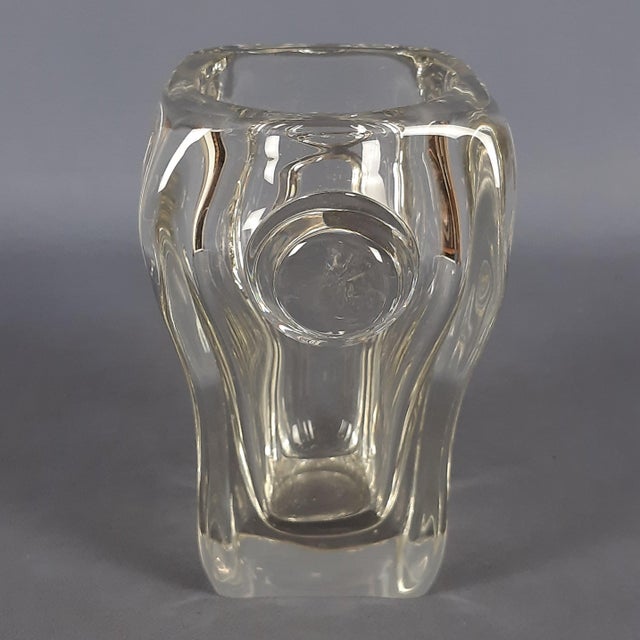 Modernist Bohemian Crystal Vase from Sklo Union, 1970s For Sale - Image 3 of 13