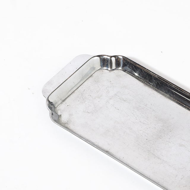 Art Deco Streamlined Chrome Serving Tray Signed Chase For Sale - Image 12 of 15