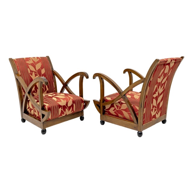 Art Deco Italian Armchairs attributed to Maurizio Tempestini, 1940s, Set of 2 For Sale