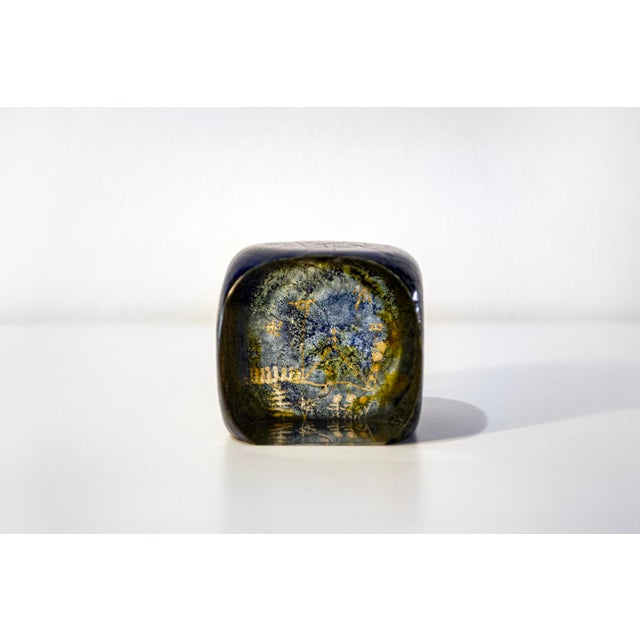 Petroglyph Glass Sculpture Paperweight by Göran Wärff for Kosta Boda, Sweden, 1960s For Sale - Image 6 of 6