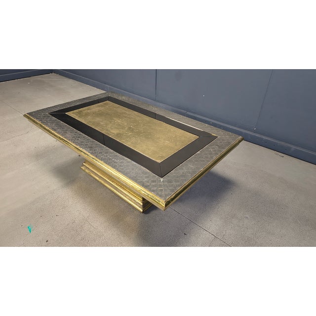 Gold Etched Brass Coffee Table from Gony Nava, 1970s For Sale - Image 8 of 13