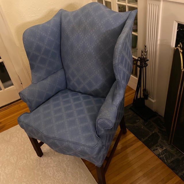 2010s Hickory Townsend Wingback Chairs - a Pair For Sale - Image 5 of 6
