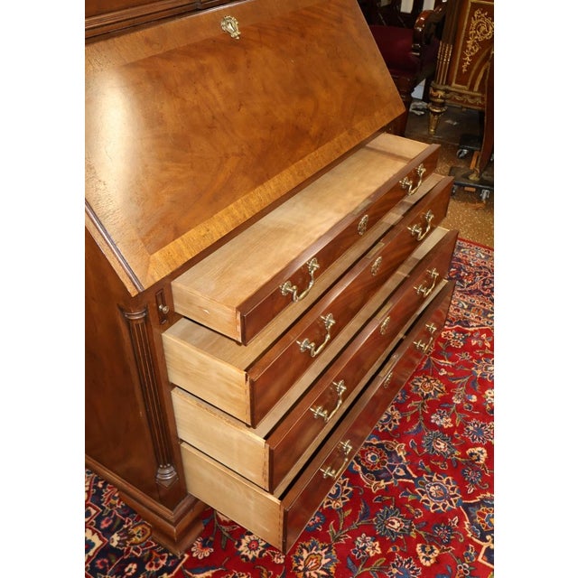 1990 Baker Furniture Stately Homes Mahogany Georgian Style Drop Secretary Desk For Sale - Image 14 of 18