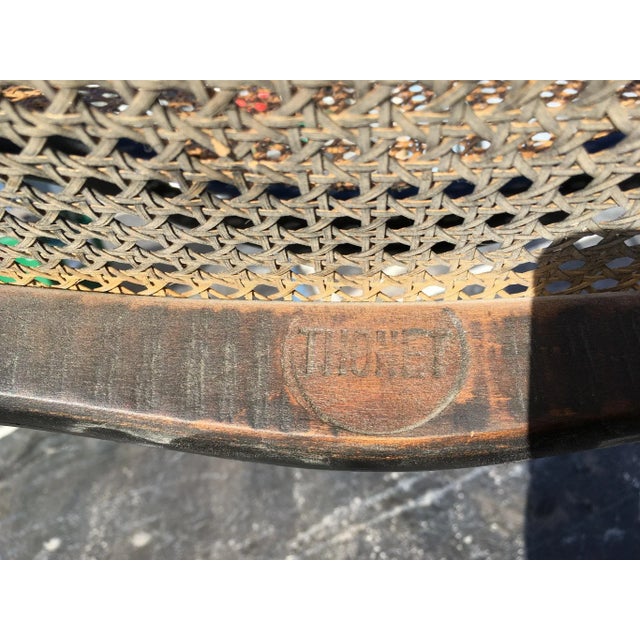 Wood Late 19th Century Thonet Black Cane High Back Armchair For Sale - Image 7 of 13