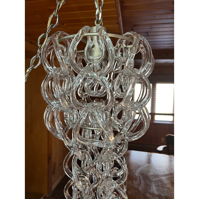 Unbelievable rare vintage mid century chandelier. Made of handblown Murano glass from Italy. Maker is Angelo Mangiarotti....