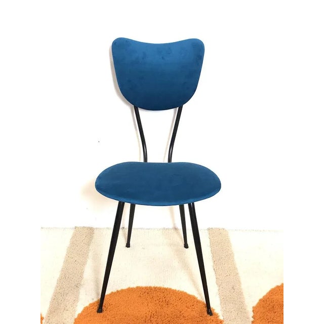 Mid-Century Modern Italian Upholstered Metal Chair, 1960s For Sale - Image 3 of 12