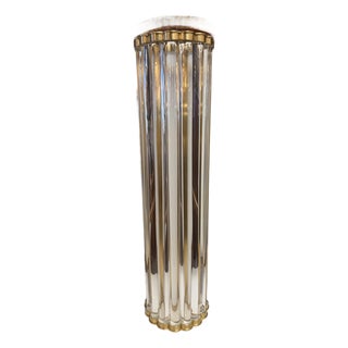Thick Tubular Glass and Solid Brass Wall Sconce For Sale