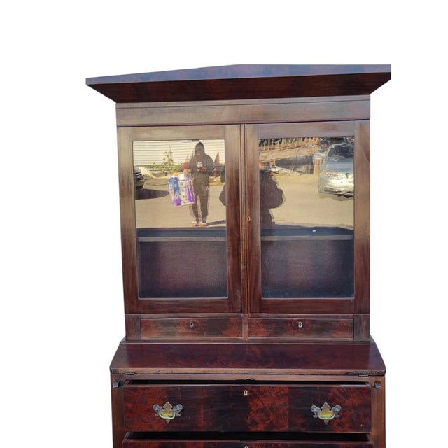 19th C American Mahogany/ 2 Pieces/ Victoria Secretary Refurbished. For Sale - Image 9 of 18