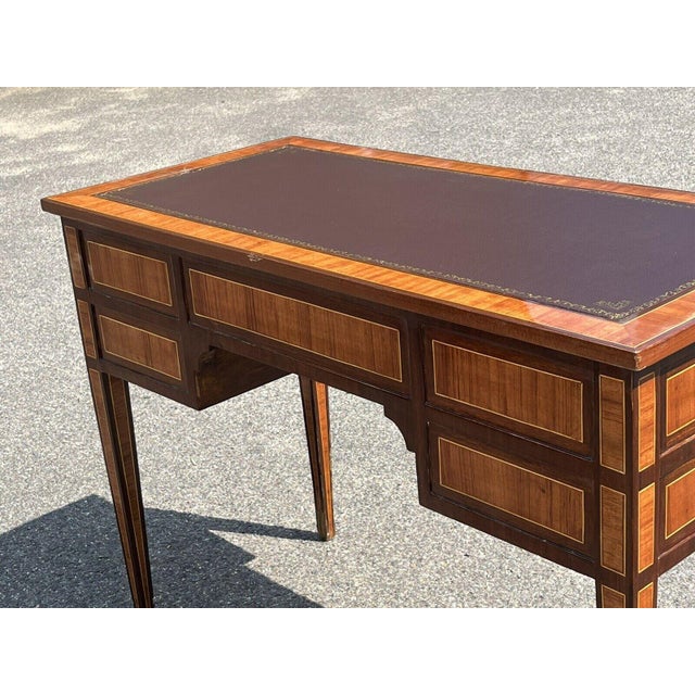 Kingswood Veneer Desk with Red Top For Sale - Image 10 of 14