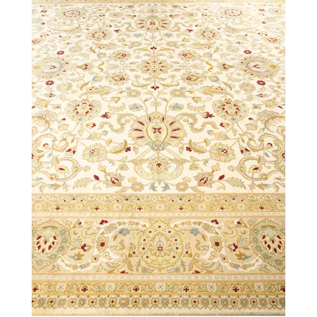 Solo Rugs Mogul, One-of-a-Kind Hand-Knotted Area Rug in Ivory, 9' 2" x 12' 5" For Sale - Image 4 of 8
