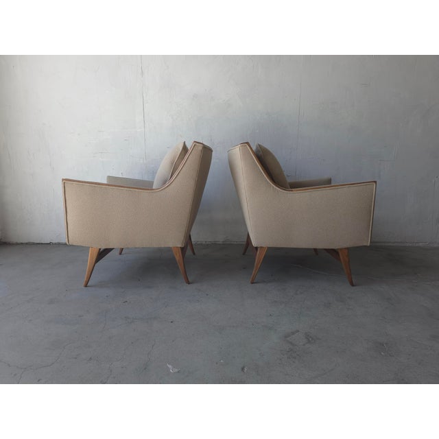 Wood Pair of Mid Century Lounge Chairs by Paul McCobb - Restored For Sale - Image 7 of 12