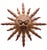 Expressive, hand-carved sun face wall mask made of solid wood, carved by the renowned Hermann Reichegger. The sculpted sun...