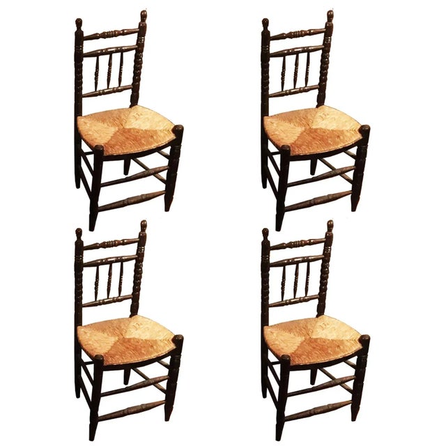Antique Rustic Dining Chairs, Set of 4 For Sale - Image 10 of 10