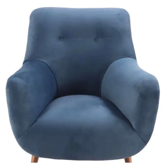 Mid-Century Modern Pair of Italian Mid-Century Modern Upholstered Club Chairs For Sale - Image 3 of 7