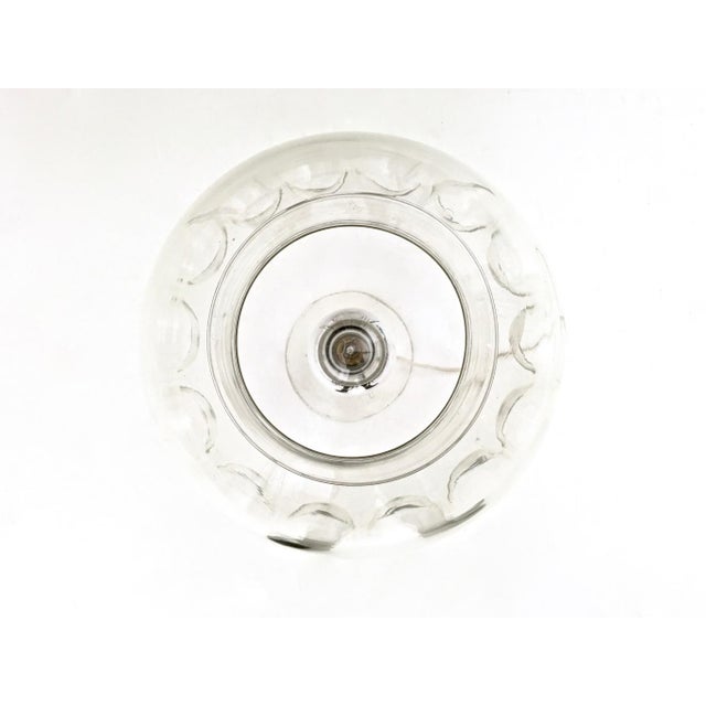 Vintage Italian Steel Table Lamp with Spheric Murano Glass Lampshade, 1970s For Sale - Image 6 of 7