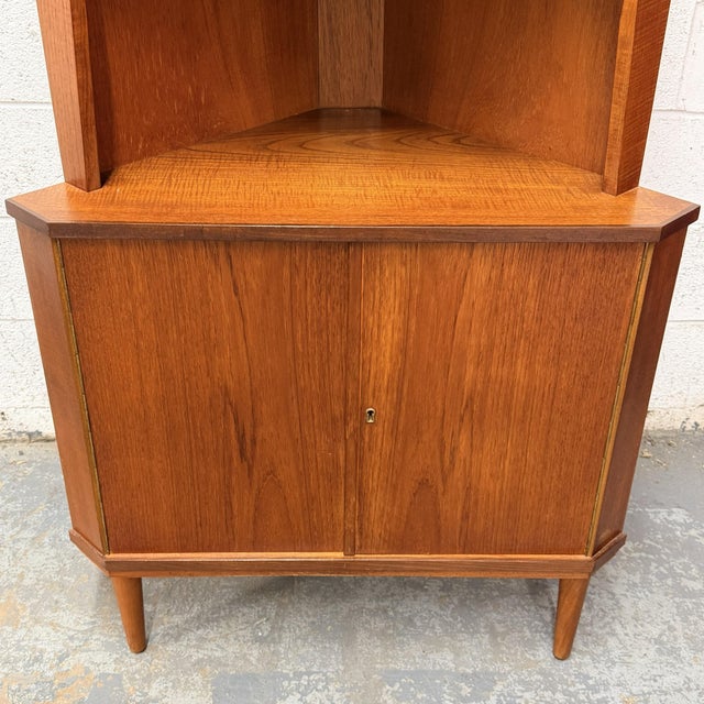 Mid-Century Modern Vintage Danish Modern Teak Corner Cabinet, Circa 1960s Mid Century For Sale - Image 3 of 8