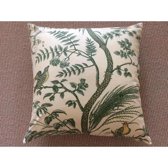Brunschwig & Fils Bird and Thistle Green Pillow Covers - a Pair For Sale - Image 4 of 7
