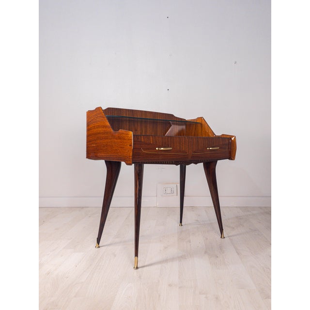 Mid-Century Italian Bedside Tables with Double Glass Tops, 1950s, Set of 2 For Sale - Image 14 of 18