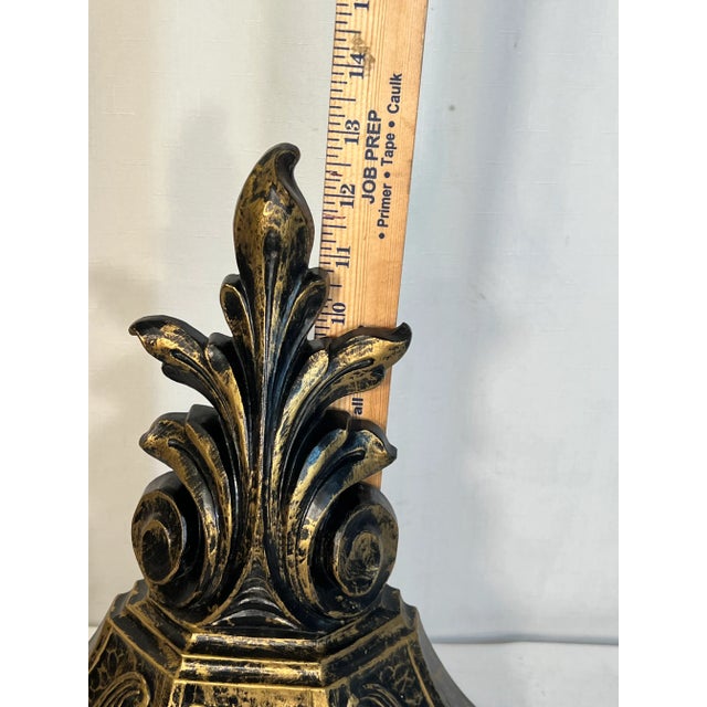 Vintage Syroco Hollywood Regency Gold and Black Acanthus Leaf Wall Pocket For Sale - Image 10 of 11