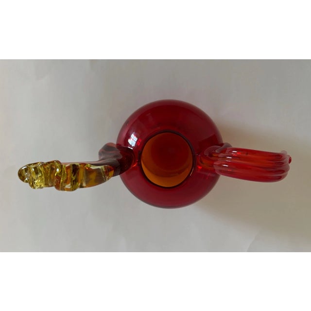 1960s Vintage Mid-Century Modern Blenko Glass 6145 Rooster Vase by Wayne Husted - 1961 For Sale - Image 5 of 8
