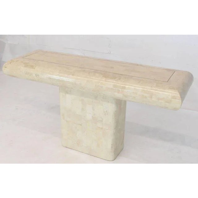 1970s Modern Maitland-Smith Tessellated Stone Pedestal Console For Sale - Image 11 of 12