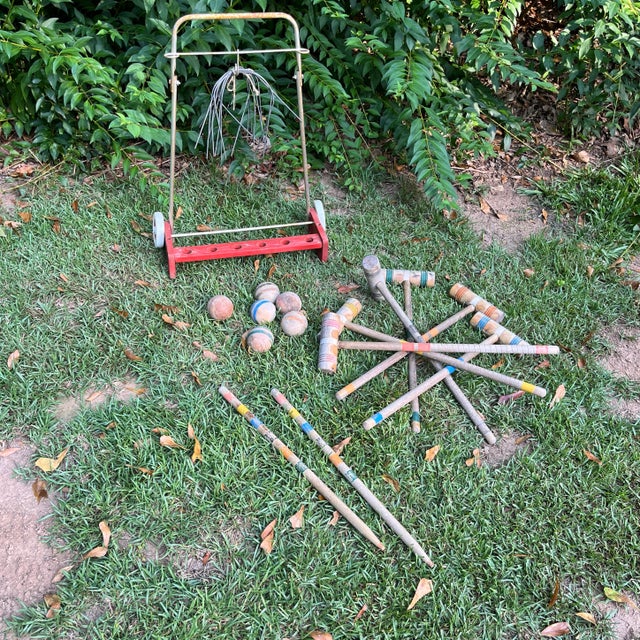 American Croquet Set With Rack- 24 Pieces, Vintage For Sale - Image 3 of 12