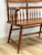 Wood Vintage Maple Spindle Two-Seat Bench Double Crest Turned Legs Farmhouse For Sale - Image 7 of 18