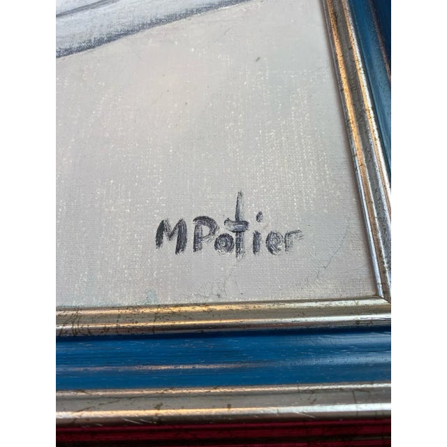 Original Maurice Potier Oil on Canvas | French Contemporary Portrait Painting, Paris, Circa 1991 For Sale - Image 12 of 13
