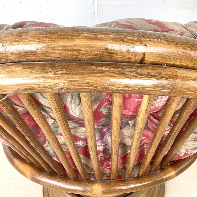 Vintage Sculptural Rattan & Bentwood Swivel Lounge Chair For Sale - Image 12 of 18