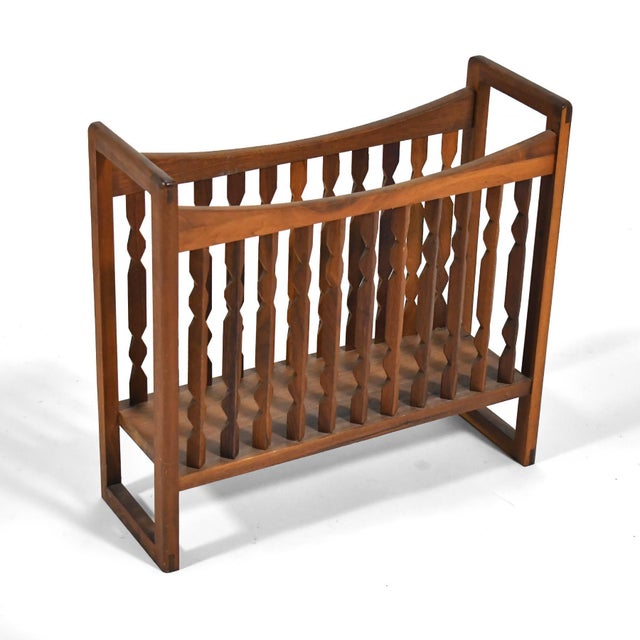 Brown Arthur Umanoff Walnut Magazine Rack For Sale - Image 8 of 10