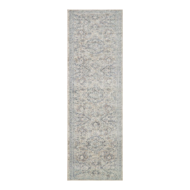 Amber Lewis x Loloi Zuma Pebble / Stone 2'-7" x 7'-9" Runner Rug For Sale