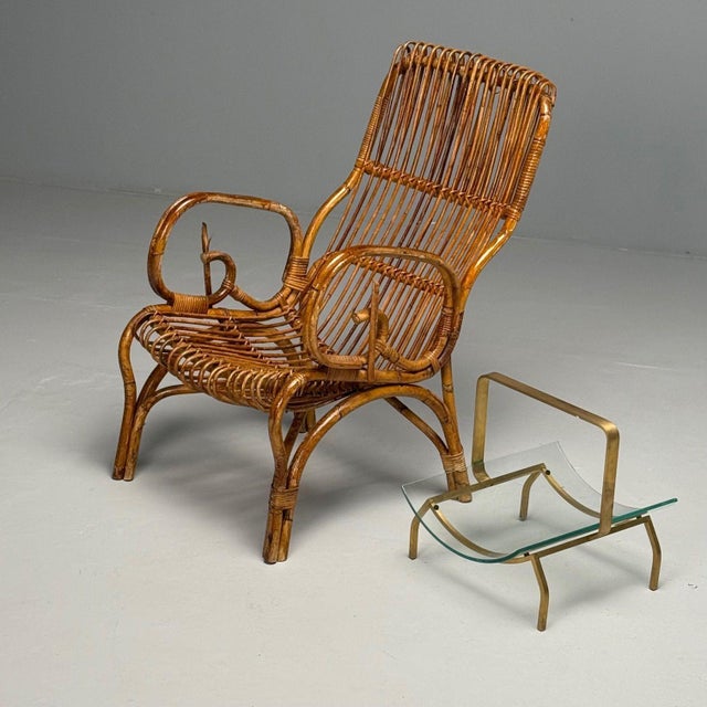 Fontana Arte, Italian Mid-Century Modern, Magazine Rack, Brass, Glass, 1970s For Sale - Image 10 of 10